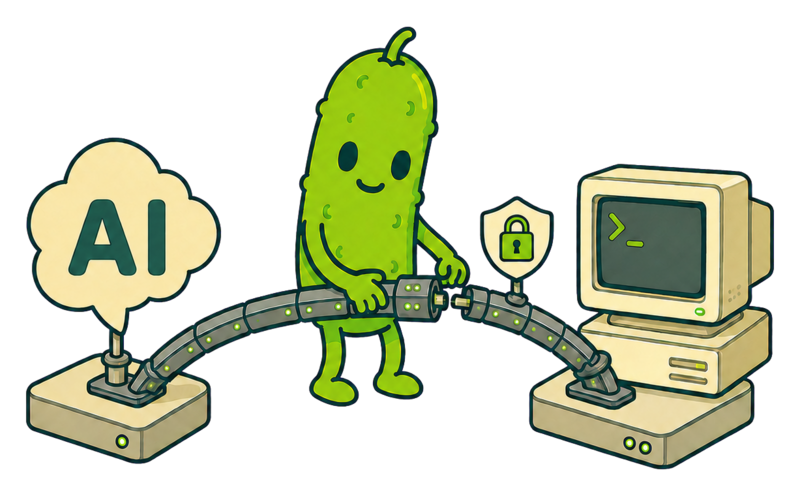 PickleShell assistant completing a secure bridge to a local agent